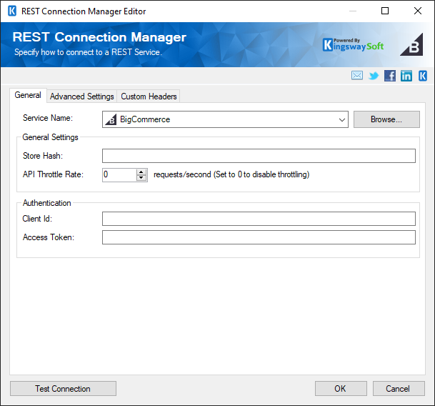 SSIS REST BigCommerce Connection Manager